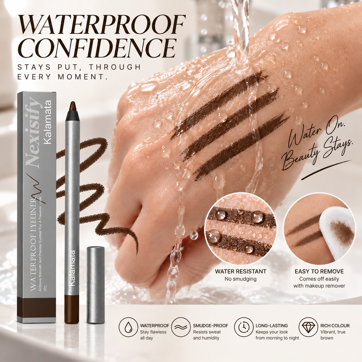 Nexisify® Waterproof Eyeliner – Smudge-Proof, Smooth & Precise