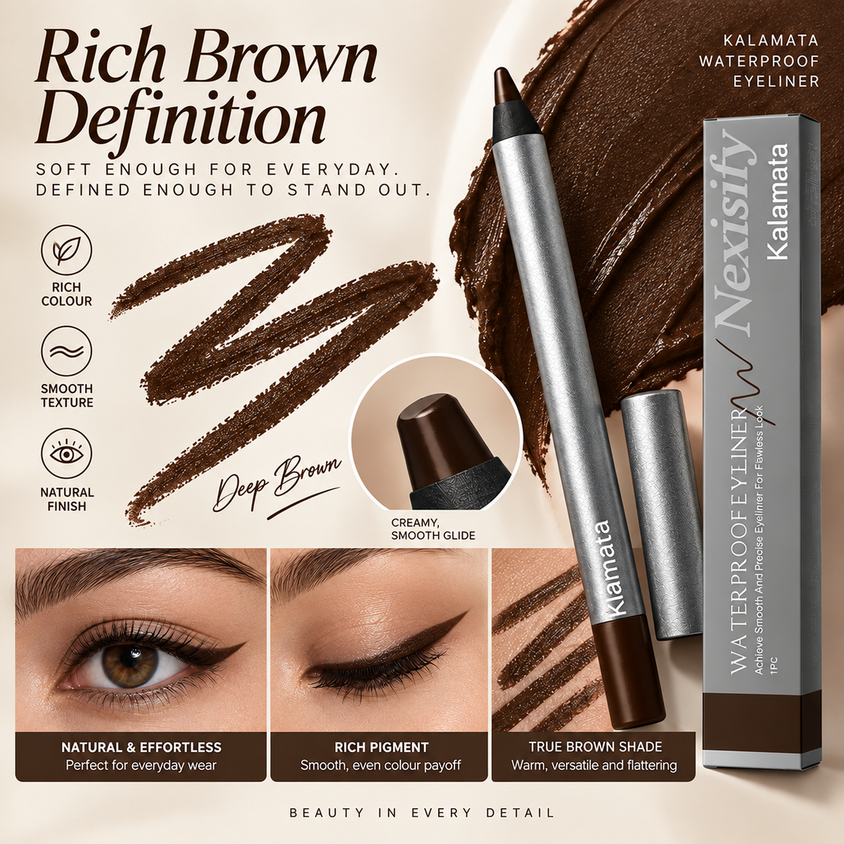 Nexisify® Waterproof Eyeliner – Smudge-Proof, Smooth & Precise