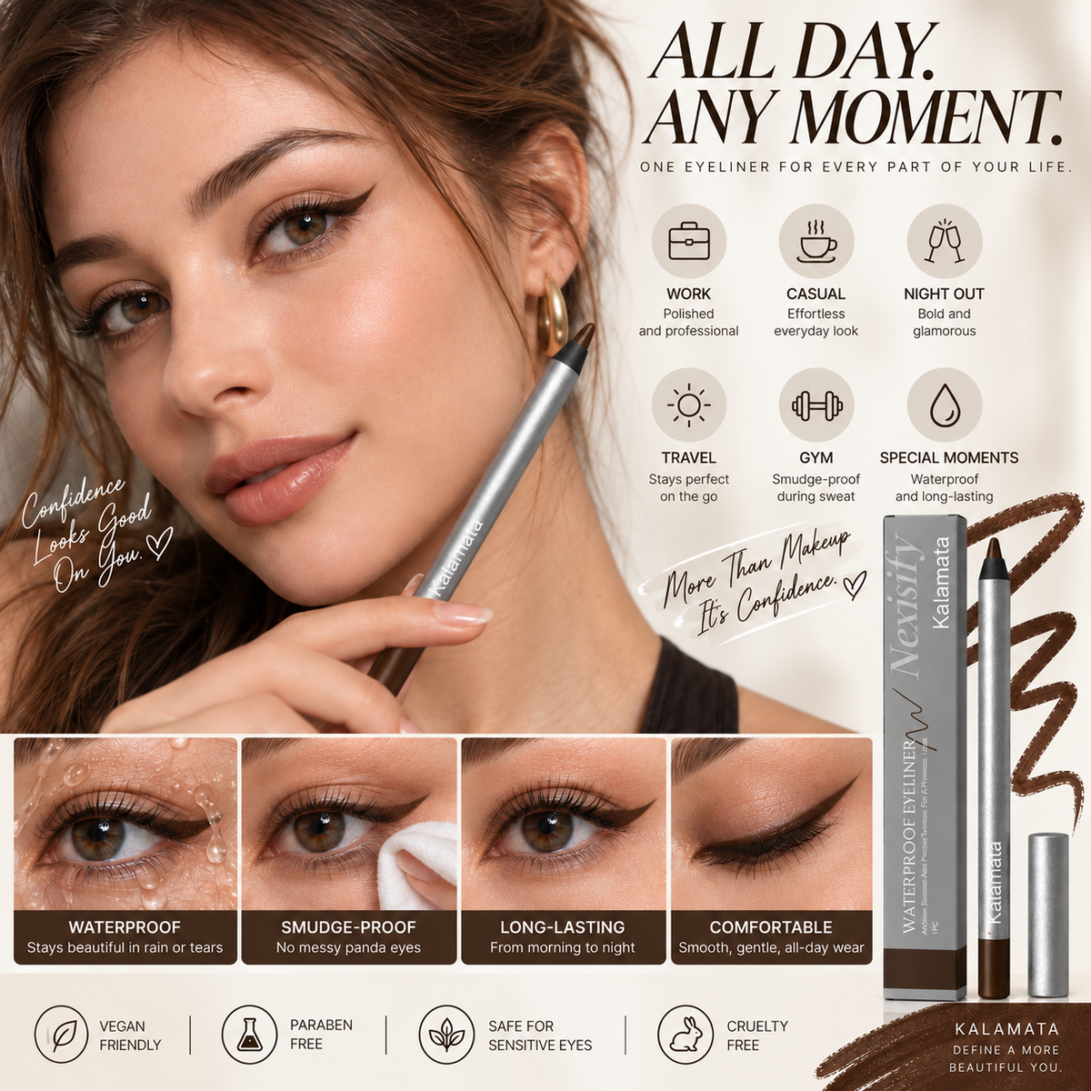 Nexisify® Waterproof Eyeliner – Smudge-Proof, Smooth & Precise