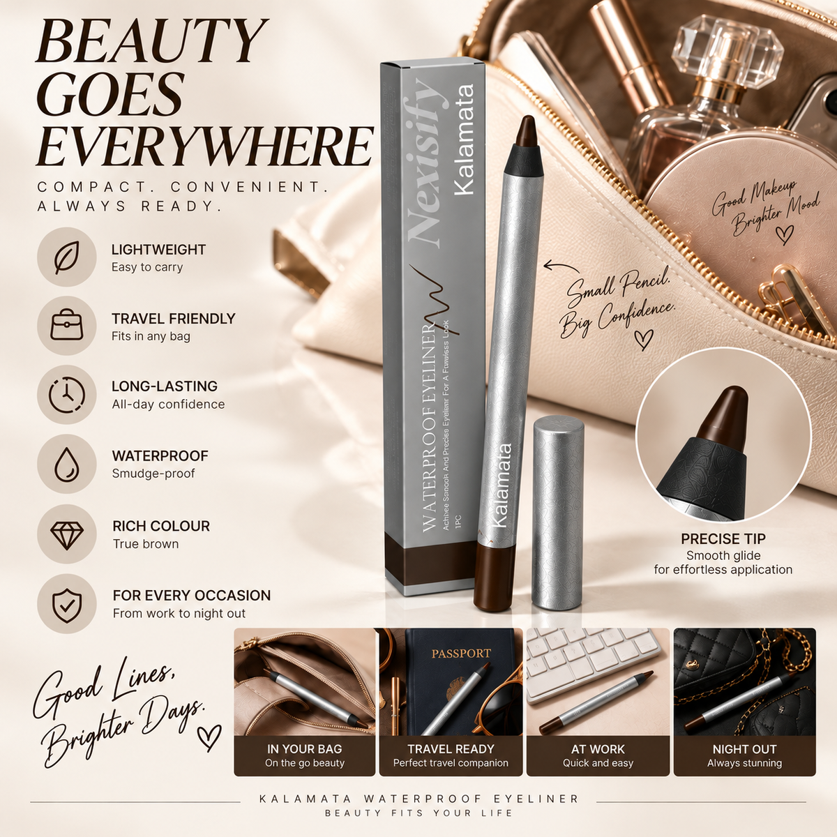 Nexisify® Waterproof Eyeliner – Smudge-Proof, Smooth & Precise