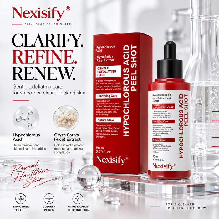 Nexisify® Hypochlorous Acid Clarifying Peel Shot – Gentle Exfoliating Serum