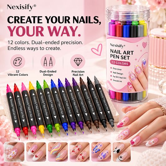 Nexisify® 12-Color Dual-Ended Nail Art Pen Set