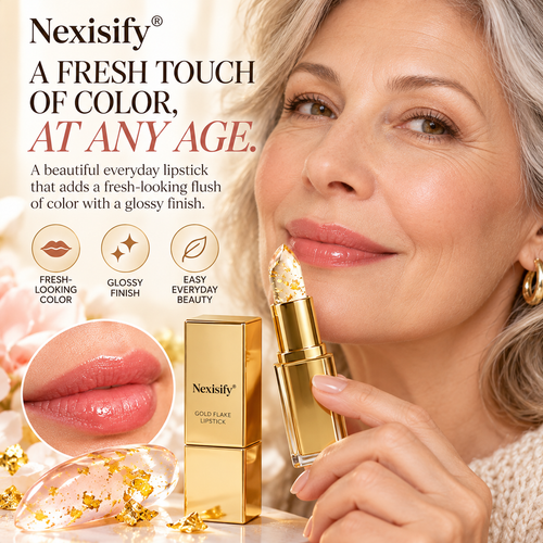 Nexisify® Gold Flake Color-Changing Lipstick – Lightweight & Glossy Finish