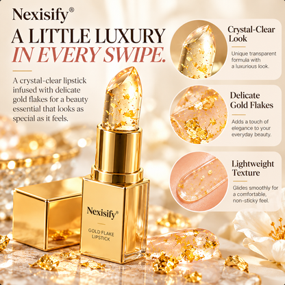 Nexisify® Gold Flake Color-Changing Lipstick – Lightweight & Glossy Finish
