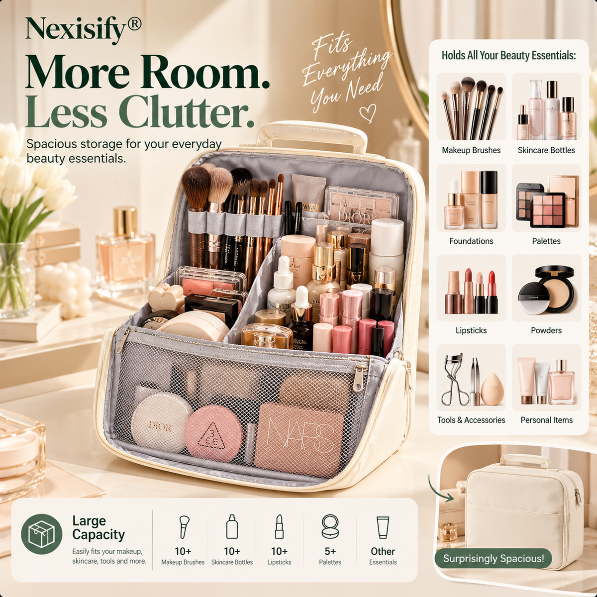 Nexisify® Travel Beauty Organizer
