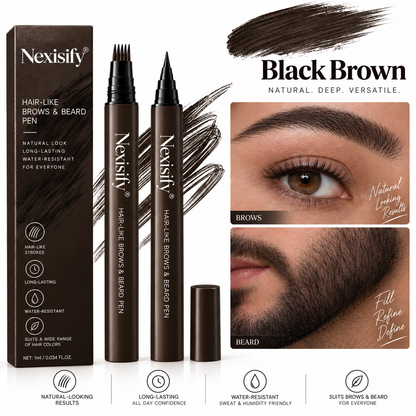 Nexisify® Hair-Like Brows & Beard Pen – Multi-Tip Precision Definer