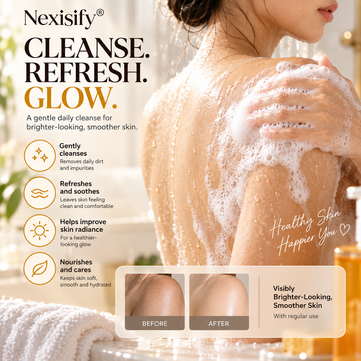 Nexisify® Kojic Acid & Turmeric Brightening Body Wash – Vitamin C + Niacinamide