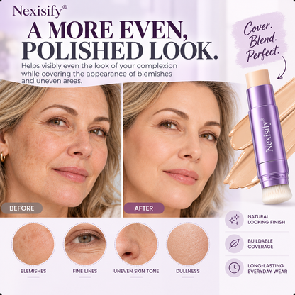 Nexisify® 2-in-1 Full-Coverage Foundation Stick with Blending Brush