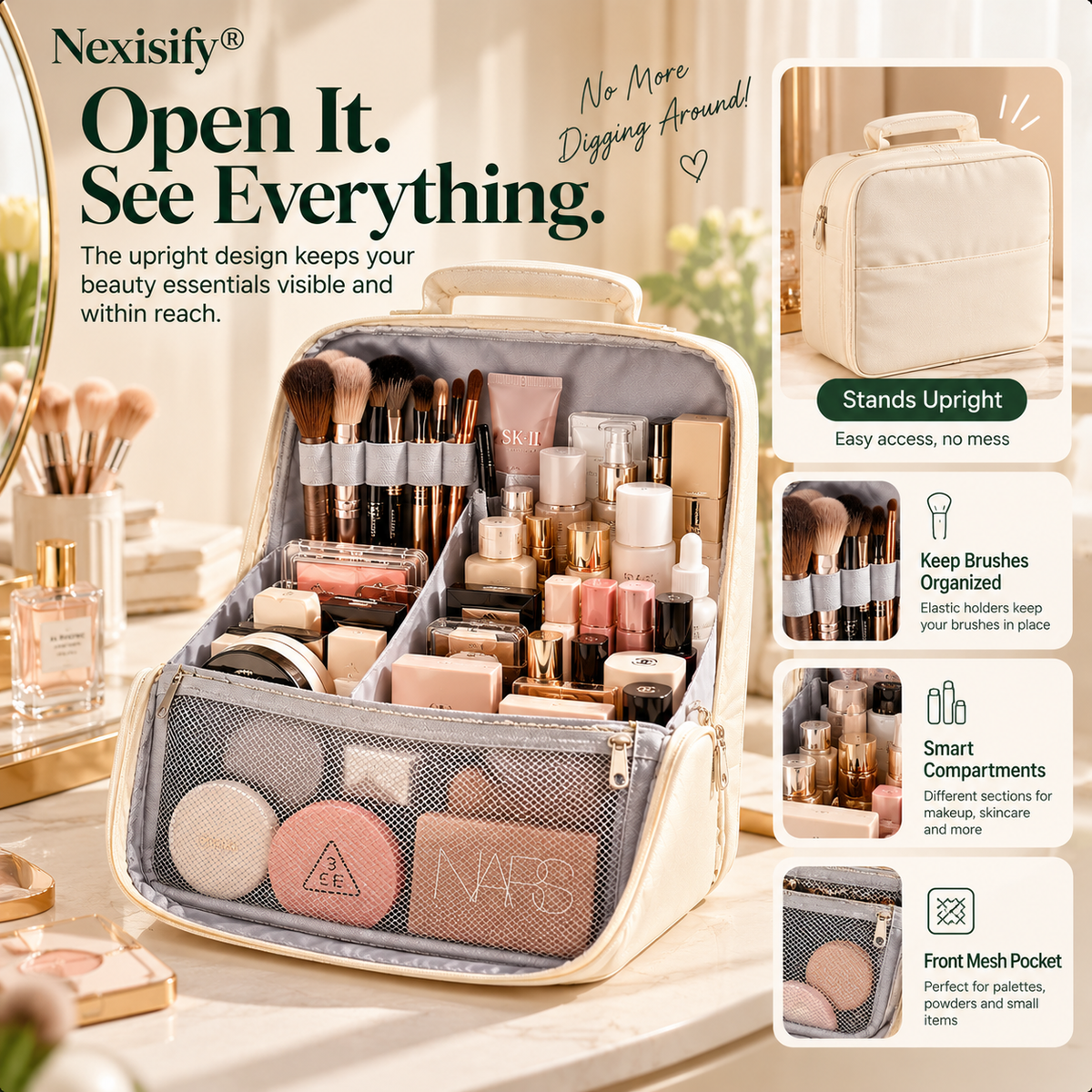 Nexisify® Travel Beauty Organizer