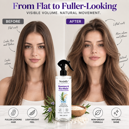 Nexisify® Rosemary & Rice Water Volumizing Hair Spray – Fuller, Lightweight-Looking Hair