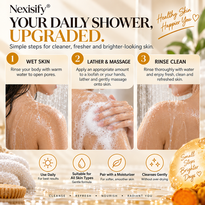 Nexisify® Kojic Acid & Turmeric Brightening Body Wash – Vitamin C + Niacinamide