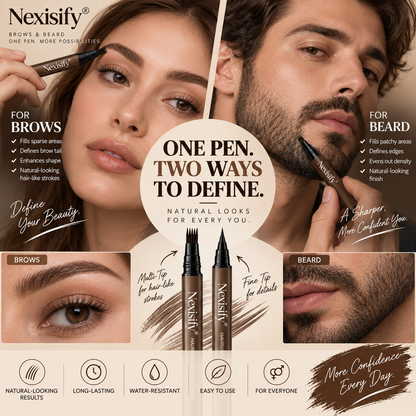 Nexisify® Hair-Like Brows & Beard Pen – Multi-Tip Precision Definer