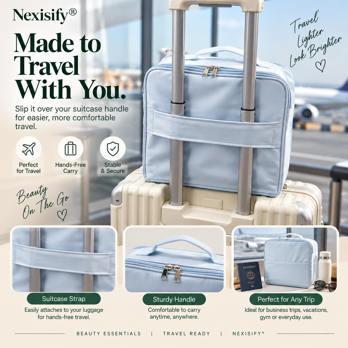 Nexisify® Travel Beauty Organizer