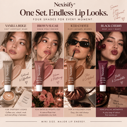 Nexisify® Mini Tinted Lip Balm Set – 4 Glossy, Hydrating Shades