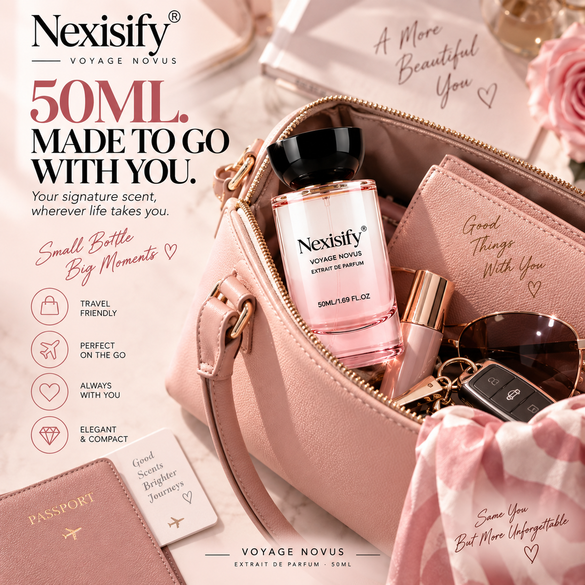 Nexisify® Voyage Novus Extrait de Parfum 50ml – Soft, Elegant & Feminine Fragrance