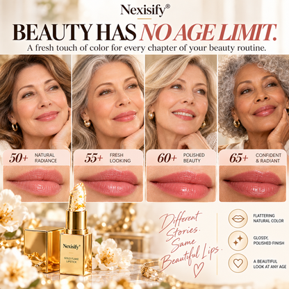 Nexisify® Gold Flake Color-Changing Lipstick – Lightweight & Glossy Finish