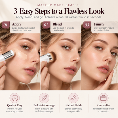 Nexisify® 2-in-1 Foundation Stick with Built-In Blending Brush