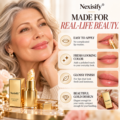 Nexisify® Gold Flake Color-Changing Lipstick – Lightweight & Glossy Finish