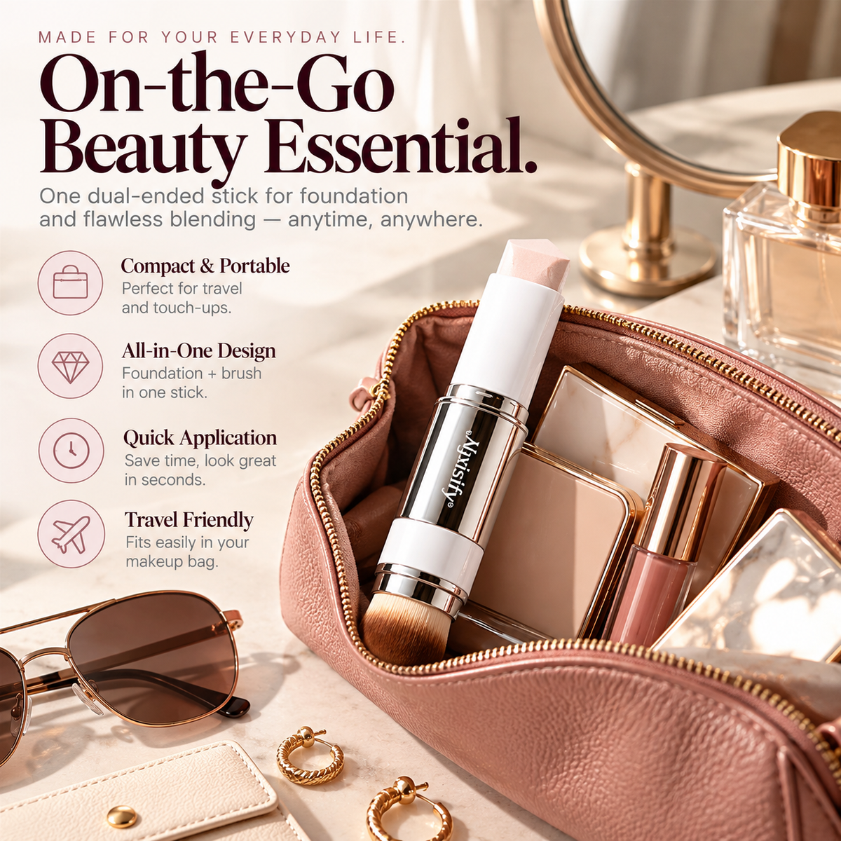 Nexisify® 2-in-1 Foundation Stick with Built-In Blending Brush