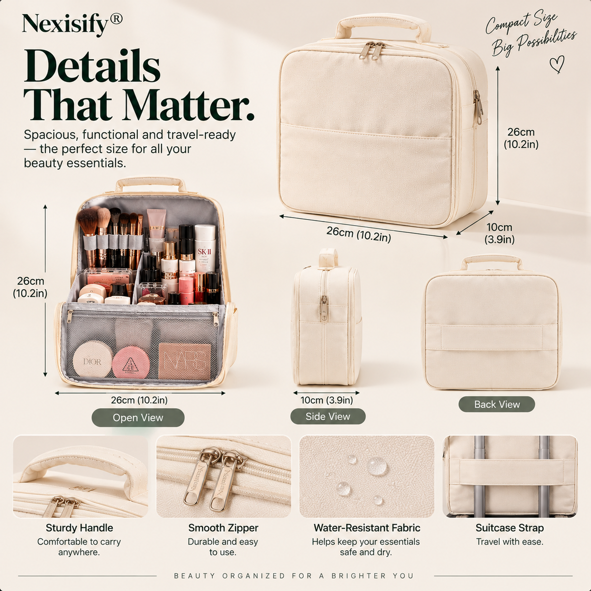 Nexisify® Travel Beauty Organizer