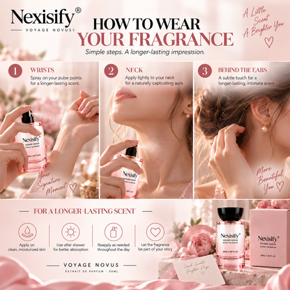 Nexisify® Voyage Novus Extrait de Parfum 50ml – Soft, Elegant & Feminine Fragrance