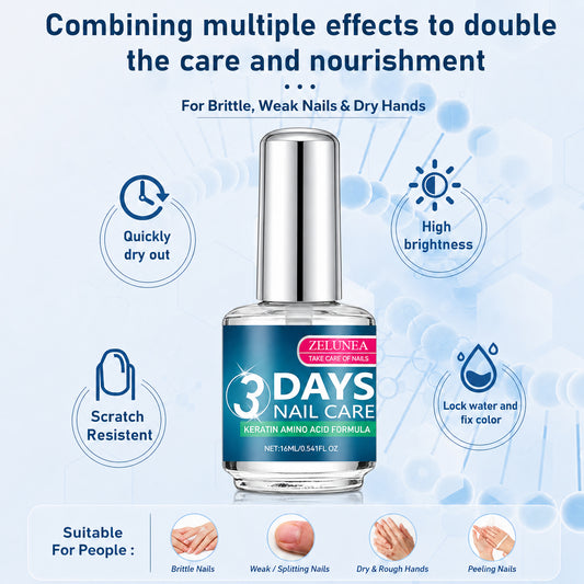 Keratin & Amino Acid Nail Strengthener, Clear Cuticle Oil